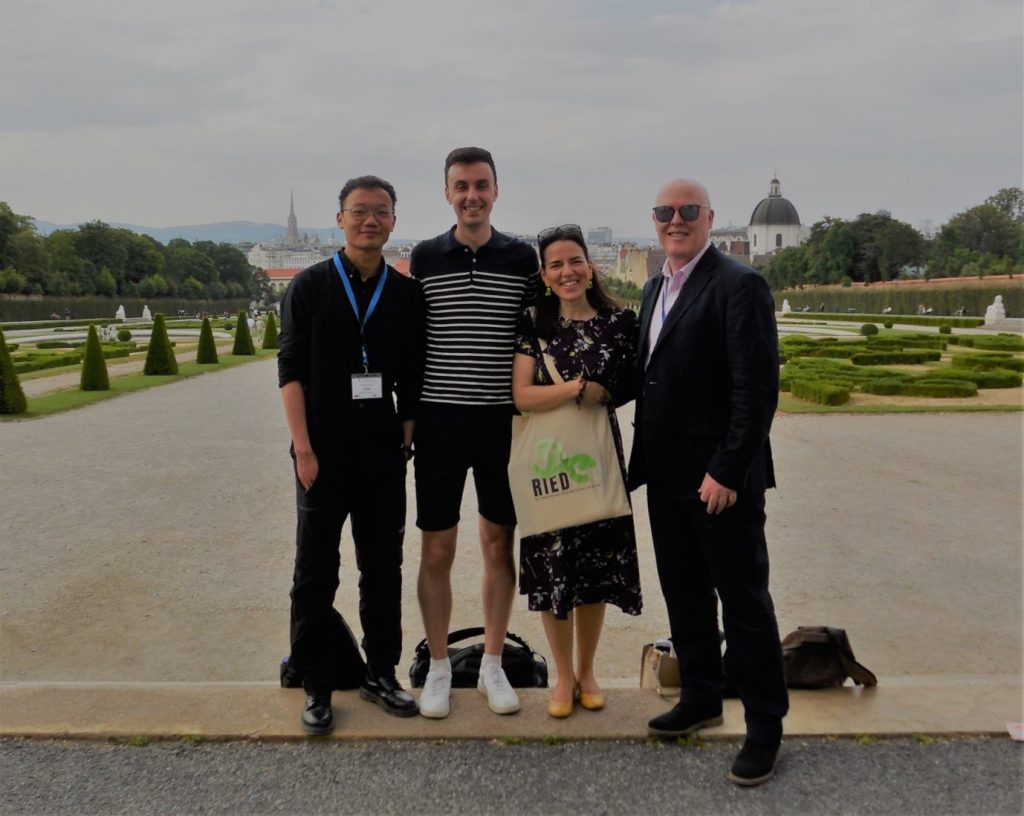 Shangmou, Vincent, Carmen and Paul at the Belvedere Palace gardens, in Vienna 